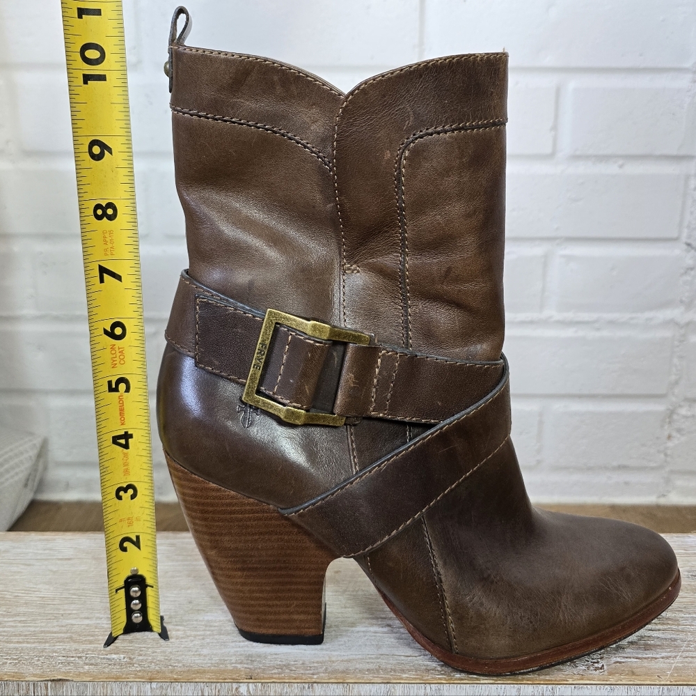 Frye Brown Heeled Boots with Buckle - Picture 5 of 14